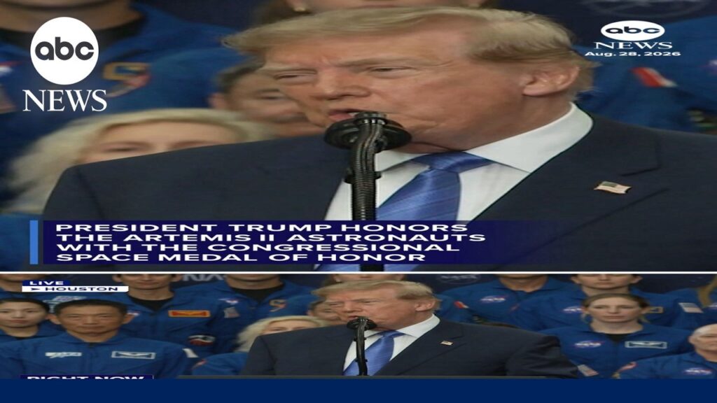 President Trump honors the Artemis II astronauts with the Congressional Space Medal of Honor