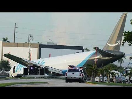 Amazon cargo plane overshoots Miami runway, at least five dead