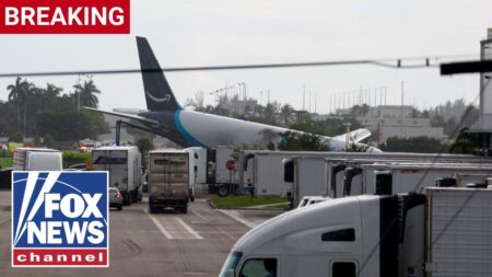 BREAKING: Amazon cargo jet overruns runway at Miami airport, STRIKES multiple vehicles