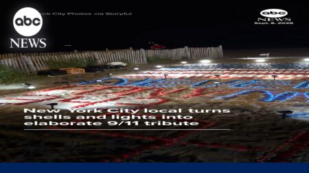 New York City local turns shells and lights into elaborate 9/11 tribute