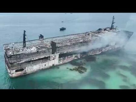 At least five dead and 86 missing in Philippines ferry fire At least five dead and 86 missing in Philippines ferry fire