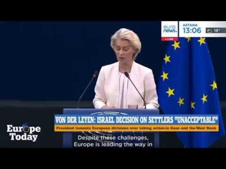 Von der Leyen: “Palestinians have the right to live in dignity”