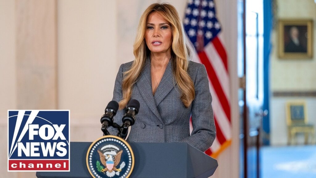 First lady Melania Trump speaks at North Carolina elementary school