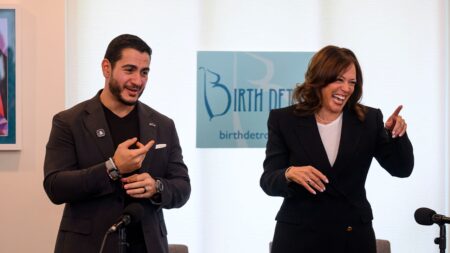 Kamala Harris says ‘attack on DEI is an attack on maternal care’ in appearance with El-Sayed