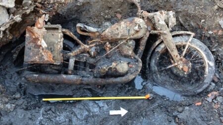 Mystery surrounds German soldiers found near mud-covered WWII motorcycle in Danube