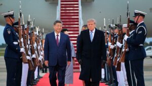 ‘Red carpet for a despot’: Trump’s lavish Xi welcome collides with GOP anti-communism message