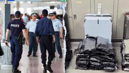 Staggering drug haul found at major airport after bizarre attempt to hide evidence