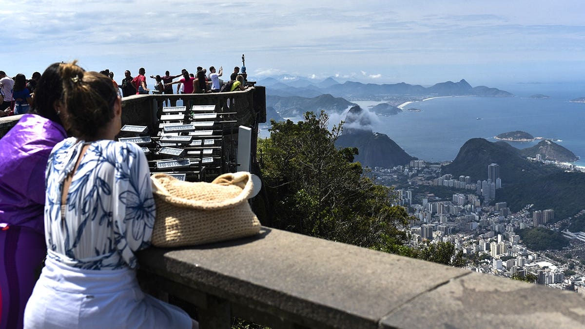 Tourist standing in line in Brazil