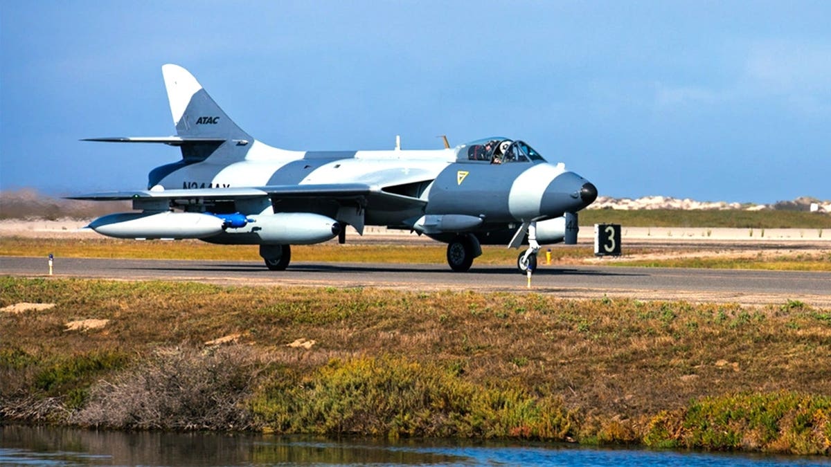 View of MK-58 Hawker Hunter on flight tarmac