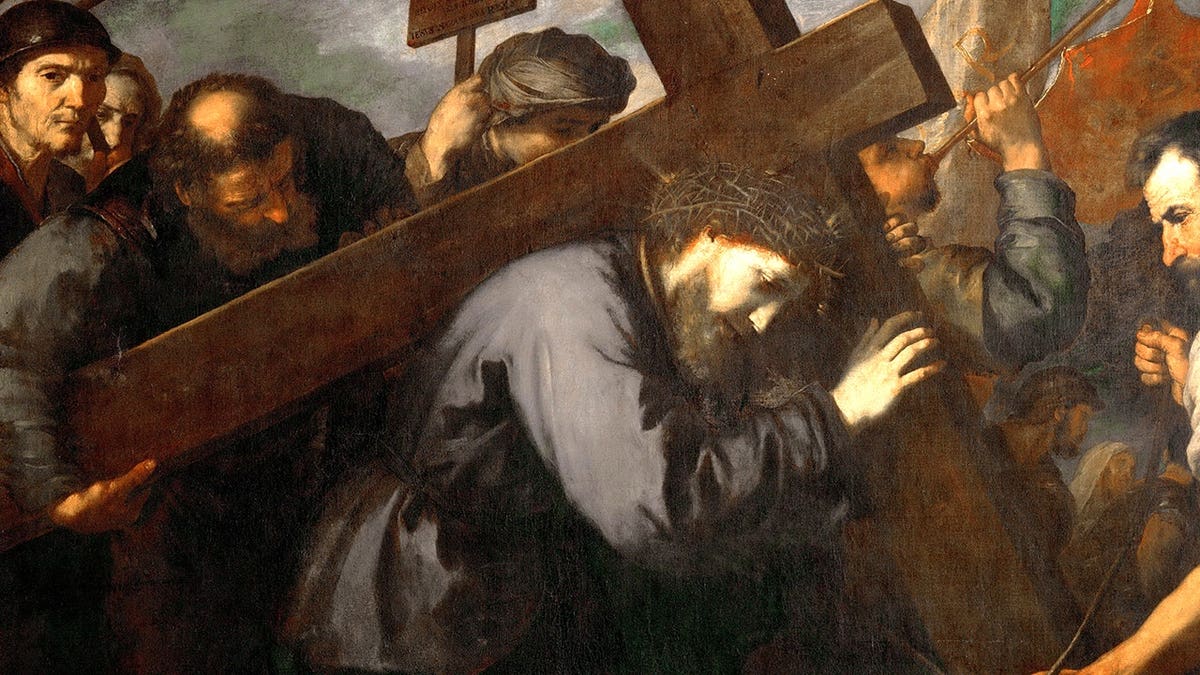 Painting of Jesus carrying cross