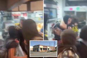 Masked Massachusetts mob attacks McDonald’s worker behind counter during teen takeover; 4 arrested Masked Massachusetts mob attacks McDonald’s worker behind counter during teen takeover; 4 arrested