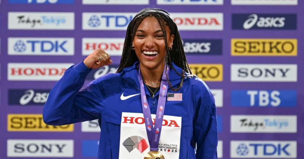 Olympic Gold Medalist Tara Davis-Woodhall Shares Video From Terrifying Head-On Car Collision