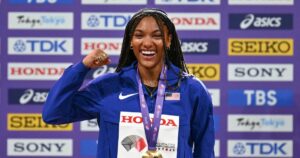 Olympic Gold Medalist Tara Davis-Woodhall Shares Video From Terrifying Head-On Car Collision
