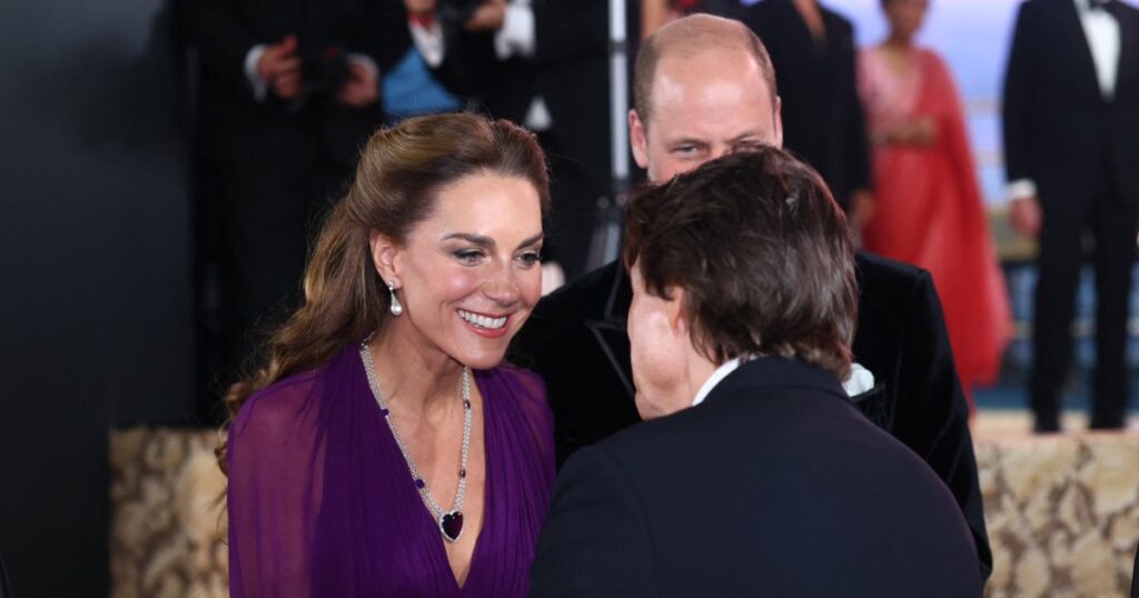 Kate Middleton Wears K Necklace While Sharing Sweet Moment With Tom Cruise at ‘Digger’ Premiere