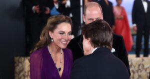Kate Middleton Wears K Necklace While Sharing Sweet Moment With Tom Cruise at ‘Digger’ Premiere