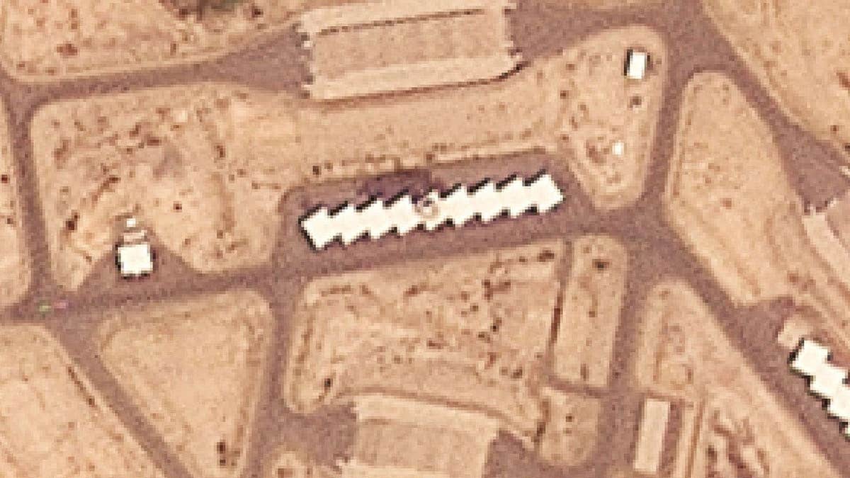 A satellite image appears to show damage to the King Khalid Airbase at Saudi Airbase that Houthis claimed to have attacked