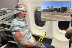 Unruly airline passenger who had to be duct-taped to seat after N-word meltdown fired from Arizona realty company Unruly airline passenger who had to be duct-taped to seat after N-word meltdown fired from Arizona realty company
