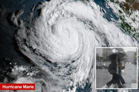 California could get a rare tropical rain hit from Hurricane Marie as Pacific erupts with 3 storms
