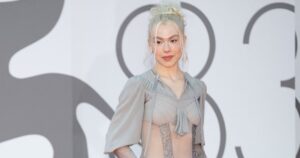 Phoebe Bridgers Looks Positively Ethereal in Gray Naked Dress at Venice International Film Festival