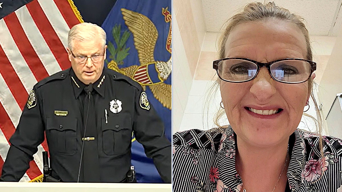 split photo of official and angela lipps