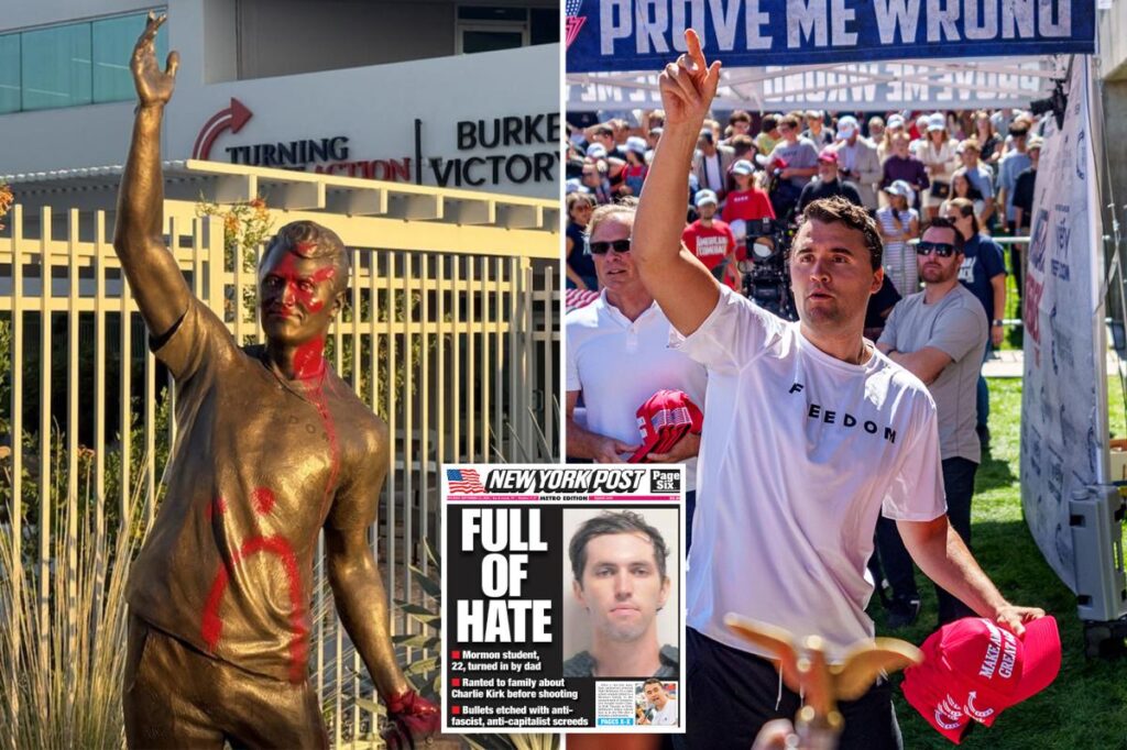 Charlie Kirk statue vandalized outside TPUSA’s Phoenix HQ days after it was unveiled