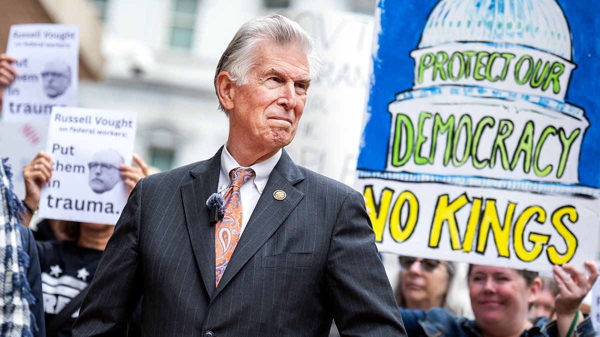 Donald Beyer at protest