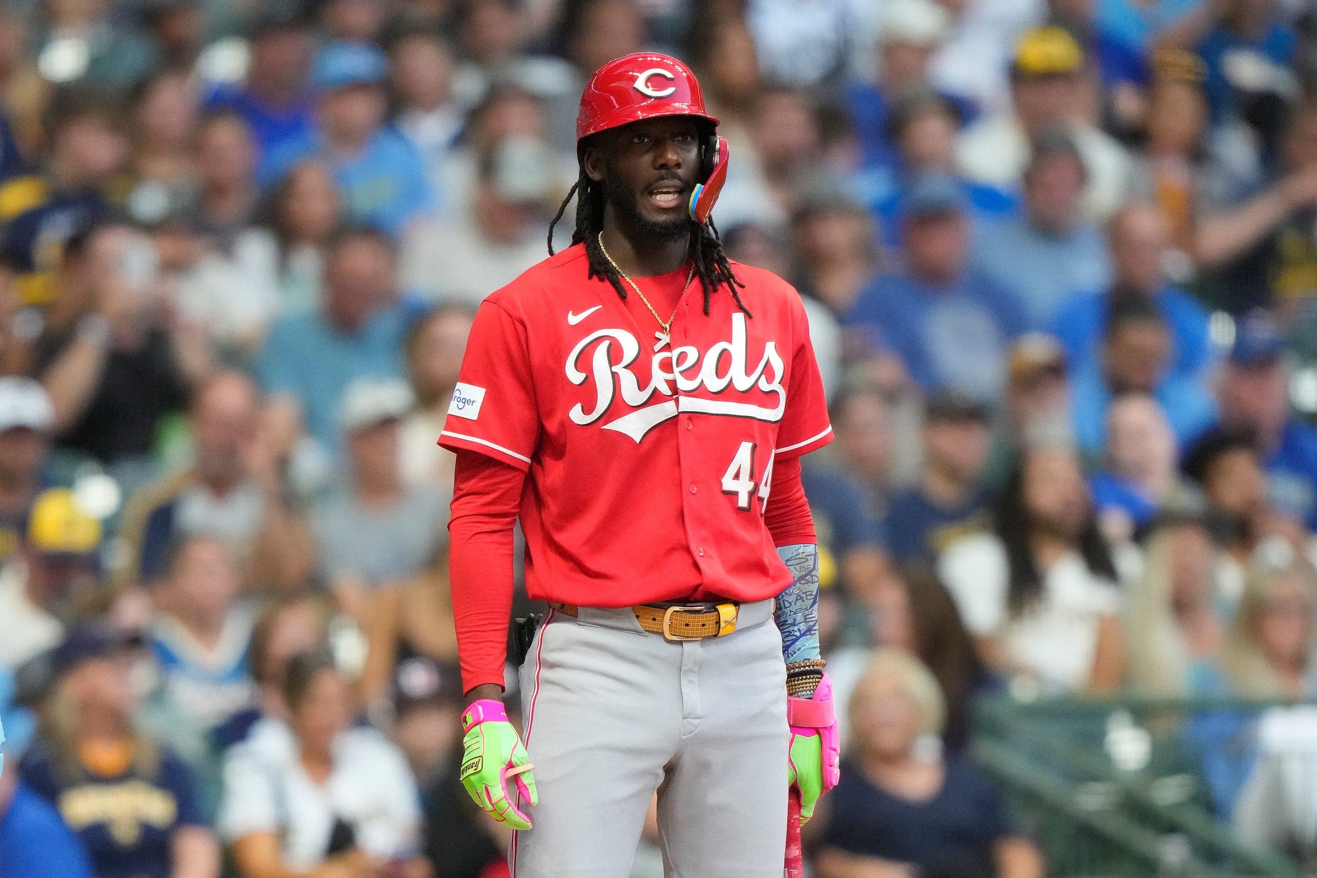 Elly De La Cruz remains one of baseball's brightest young stars. (Photo by John Fisher/Getty Images)