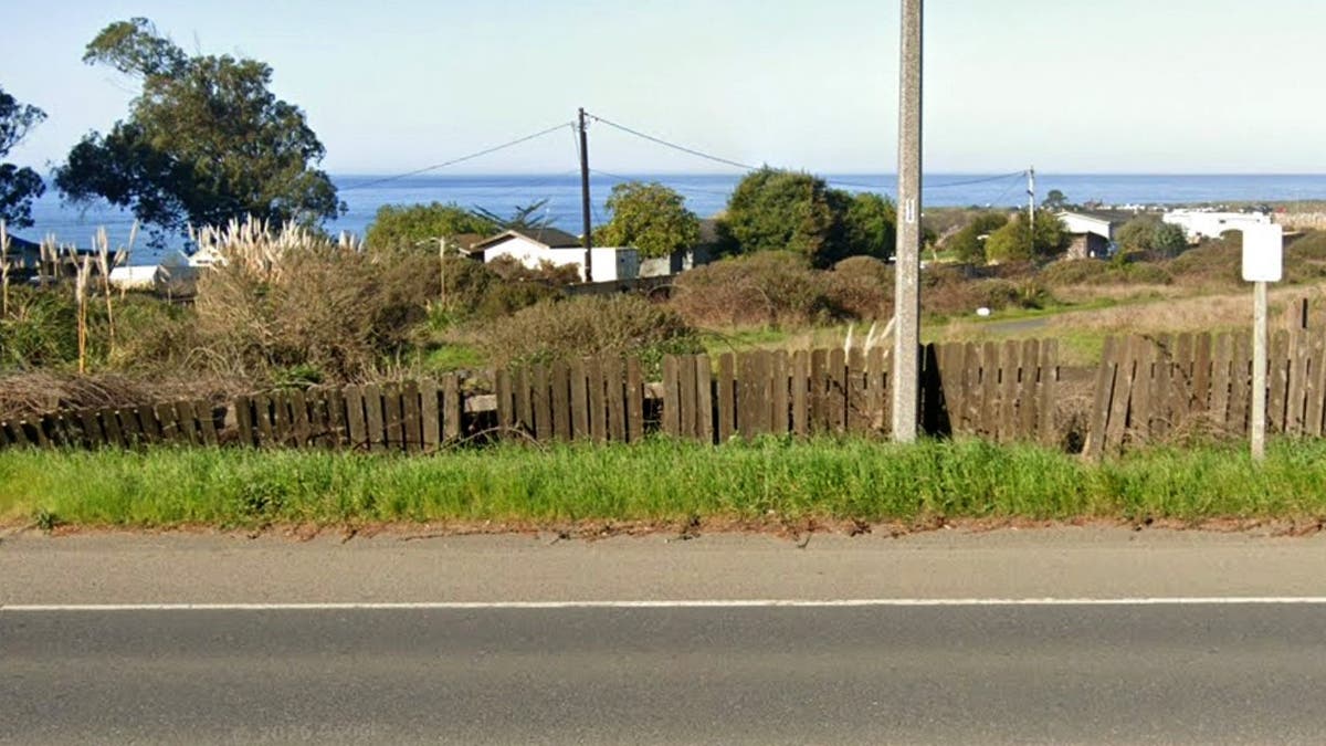 A view of the original fence at 810 S Main St Fort Bragg, California.