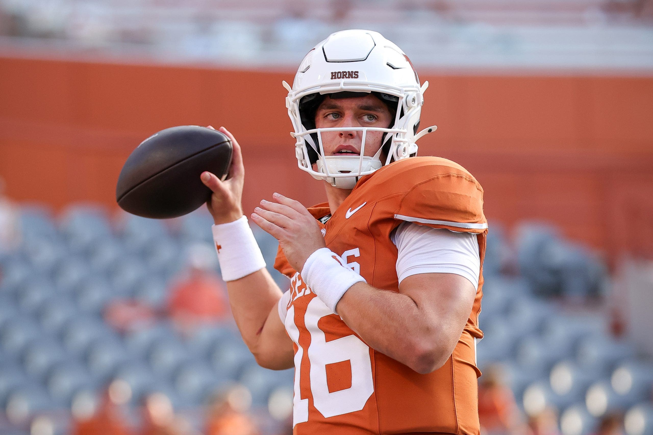 Arch Manning and Texas are the new No. 1 team in the nation after upsetting Ohio State 24-23. (Photo by Alex Slitz/Getty Images)