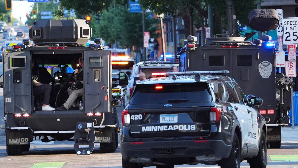 Law enforcement respond to a shooting in downtown Minneapolis.