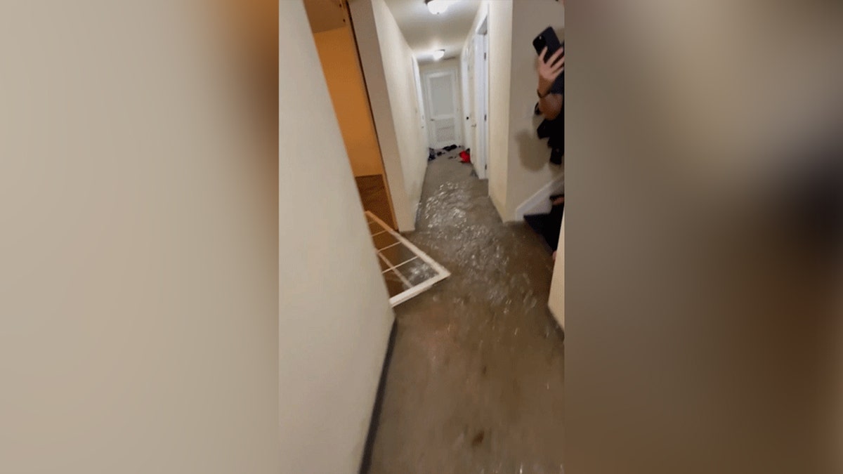 floodwaters enter entire basement floor and hallways