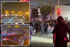 Cops crash massive LA street takeover, towing 100 cars and detaining hundreds