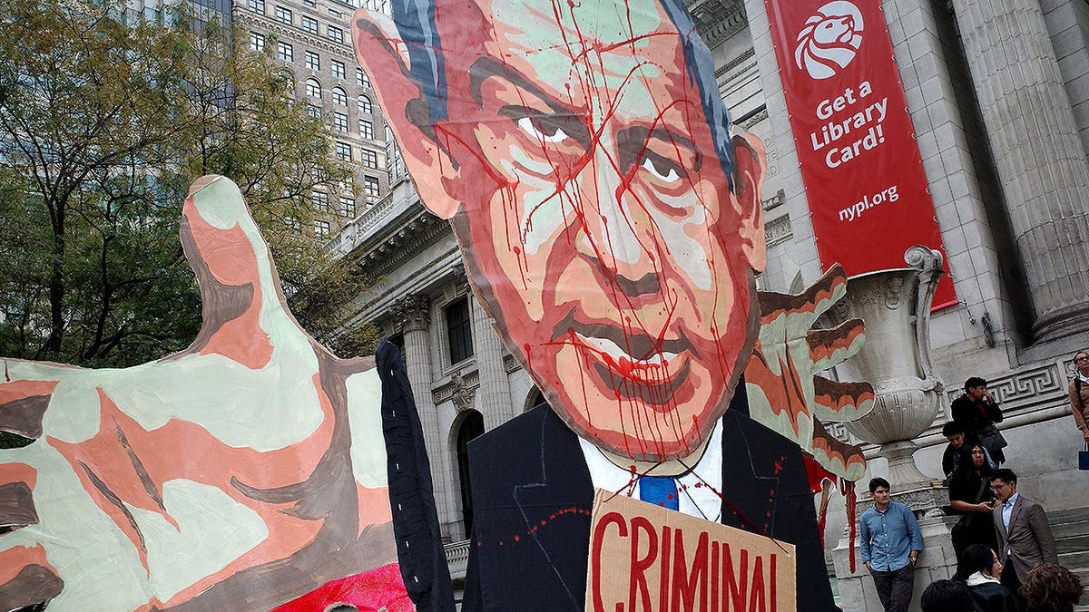 Netanyahu protesters at United Nations in New York City