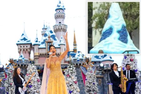 Disneyland fans lose it over snow-capped castle spotted on the move months before Christmas