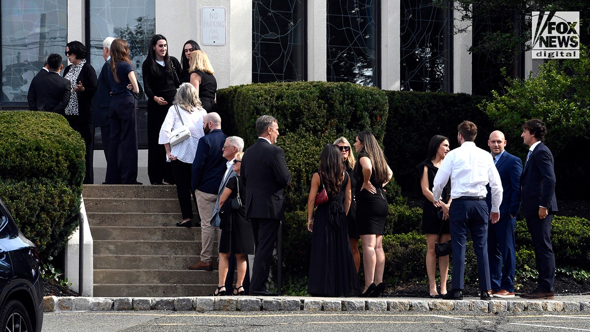Mourners sign a guest book at the wake of Erin Piacenti, held at St Joseph's church in Mendham Borough, NJ, Tuesday, Spetember 8, 2026 Piacenti was killed in a random knife attack in Times Square last month. (Rashid Umar Abbasi for Fox News Digital)
