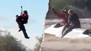 Arizona sheriff’s helicopter crew rescues man stranded atop overturned truck in rapidly rising floodwaters